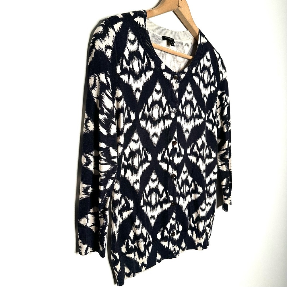 Talbots | Blue Patterned Button Down Cardigan Swe… - image 2